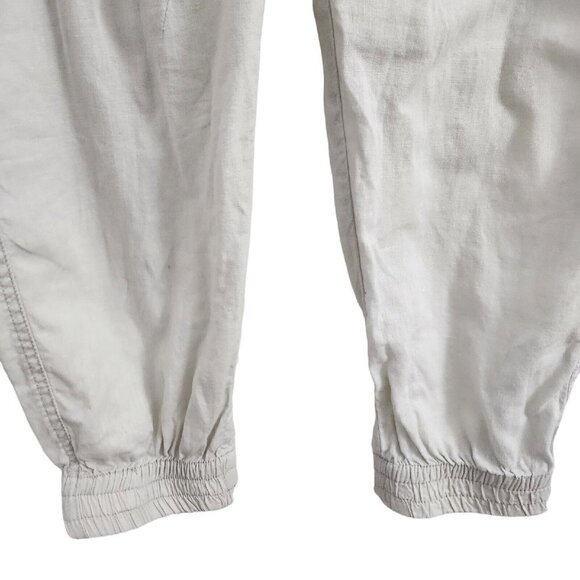 Zara Joggers Womens XS Cream Liken High-Rise Drawstring Lightweight Pants Beach - Picture 4 of 12